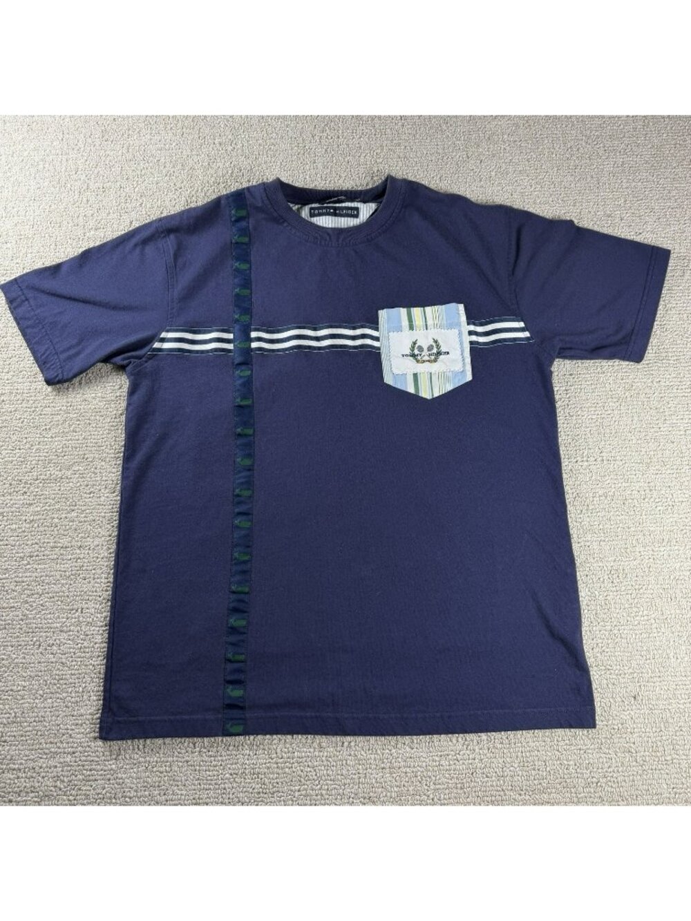 Vintage Tommy Hilfiger Tennis Challenge Large Logo T-shirt Blue Men’s Size L